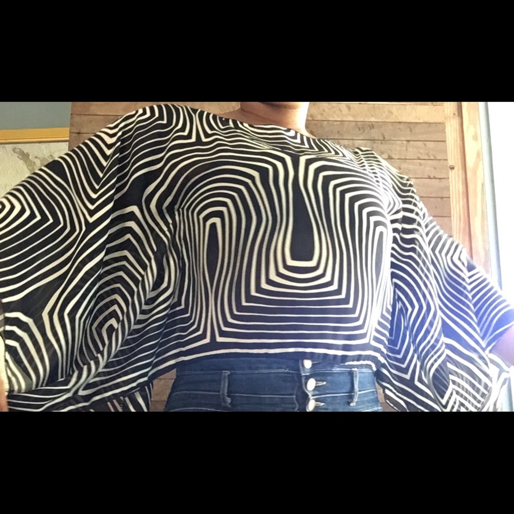 Sheer long sleeve top